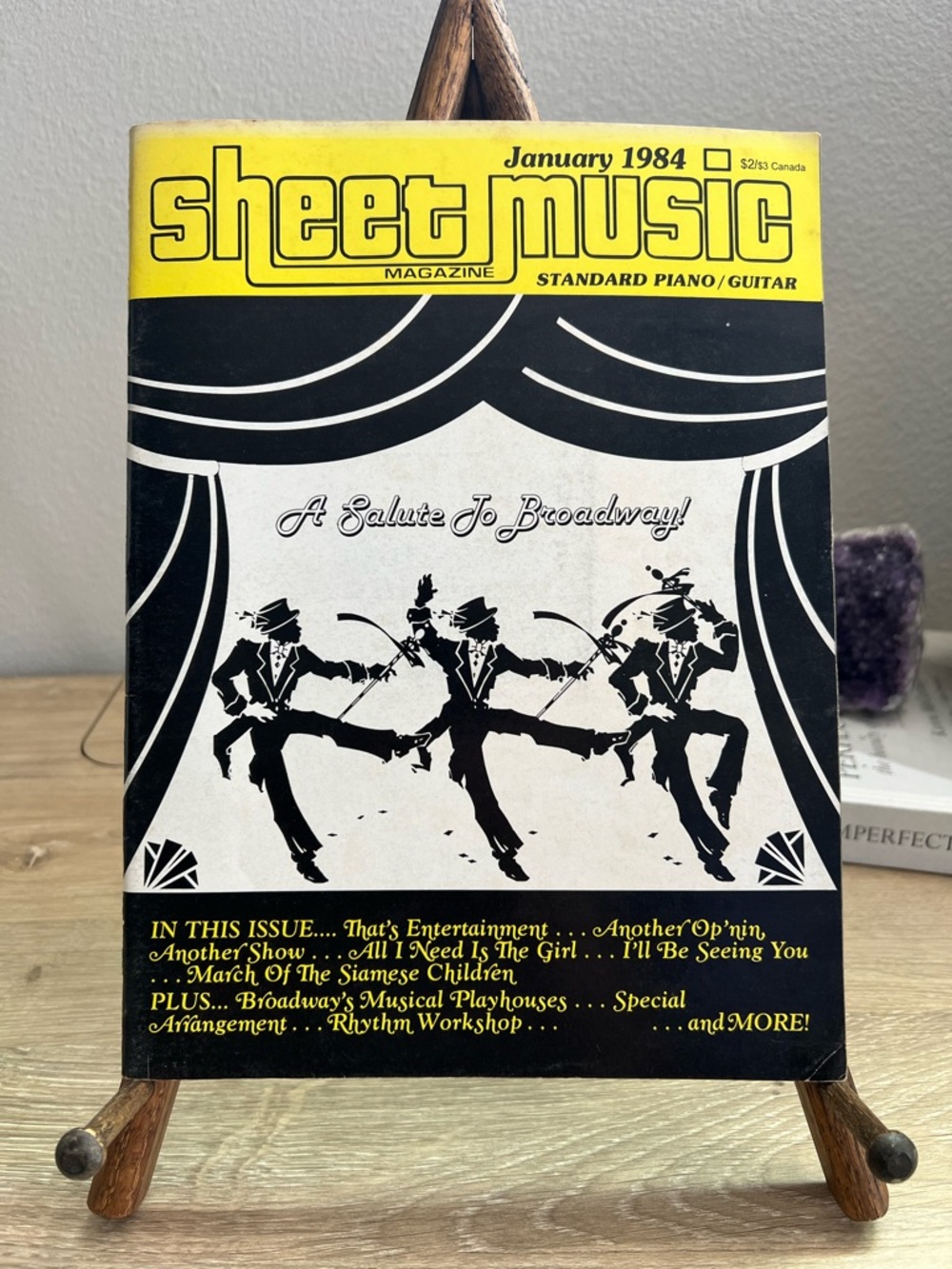 Vintage 1984 Sheet Music Magazine Broadway Songs Piano January Vol 8 No 1